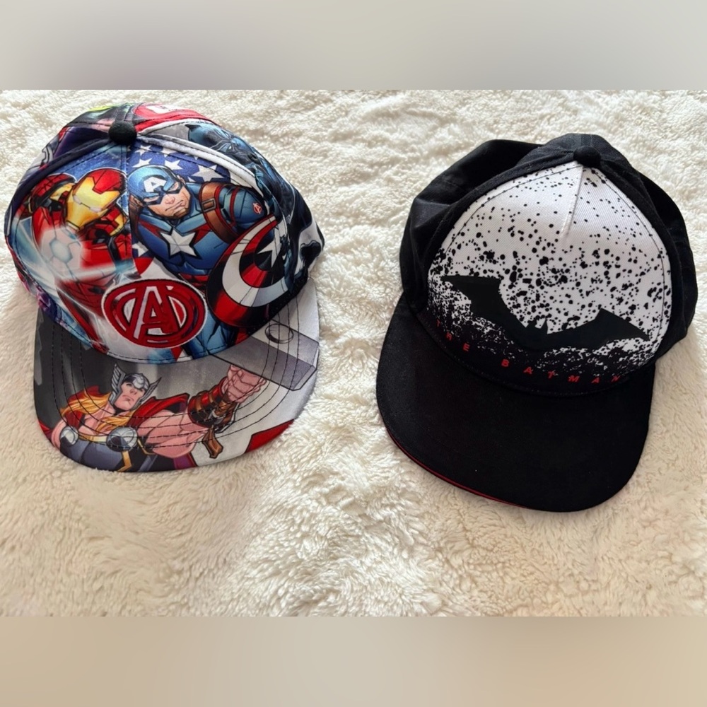 Marvel Avengers/DC Batman Kids SnapBack Hat Bundle Of 2